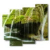 painting branched waterfalls in the mountain - version: 5 pannelli 106x98cm