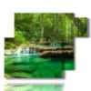 bild mit smaragdgruenem wasserfall - version: 6 pannelli 122x96cm