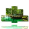 bild mit smaragdgruenem wasserfall - version: 6 pannelli 135x85cm