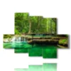 bild mit smaragdgruenem wasserfall - version: 6 pannelli 135x96cm