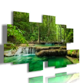 Paintings with a moving waterfall