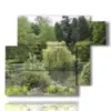 tableaux d arbres entourant le lac - version: 6 pannelli 122x96cm