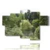 tableaux d arbres entourant le lac - version: 6 pannelli 136x91cm