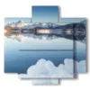 bilder schnee im bergsee - version: 5 pannelli 89x85cm