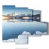 tableaux neige dans le lac de montagne - version: 5 pannelli 104x90cm