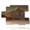 tableaux paysages de montagne mount cook nouvelle zelande - version: 6 pannelli 129x94cm
