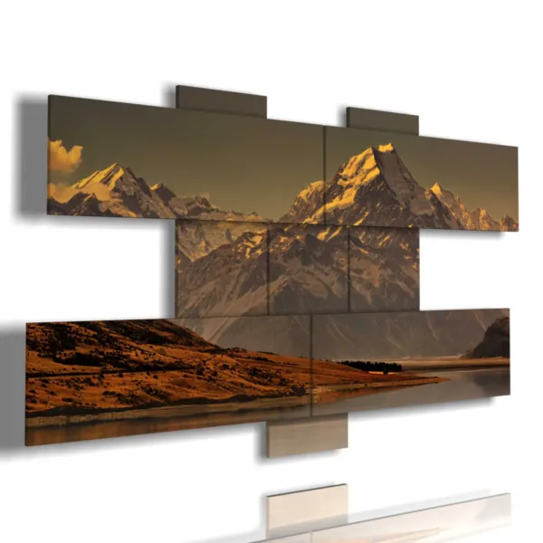 Cuadros de paisajes de montaña Monte Cook - Nueva Zelanda