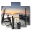 bilder sonnenuntergang ueber dem meer vom alten pier - version: 5 pannelli 89x85cm