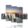 tableaux coucher de soleil sur la mer depuis l ancienne jetee - version: 6 pannelli 135x96cm