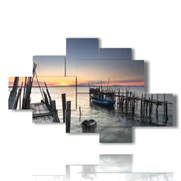 Sunset paintings over the sea