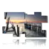paintings sunset over the sea from the ancient pier - version: 10 pannelli 186x105cm