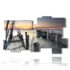 paintings sunset over the sea from the ancient pier - version: 11 pannelli 193x115cm