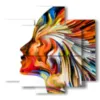 abstract colorful paintings woman profile - version: 5 pannelli 89x85cm