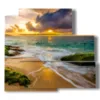 famous paintings sunset on the sea and beach - version: 5 pannelli 102x93cm