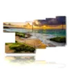 famous paintings sunset on the sea and beach - version: 9 pannelli 184x108cm