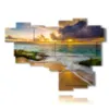 famous paintings sunset on the sea and beach - version: 15 pannelli 207x151cm