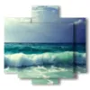tableaux avec mer et vagues sur la plage des seychelles - version: 5 pannelli 89x85cm