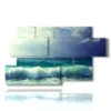 paintings with sea and waves at the seychelles beach - version: 7 pannelli 157x90cm