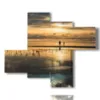 fantastic sunsets paintings over the sea - version: 4 pannelli 117x97cm