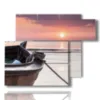 tableaux avec bateaux dans un coucher de soleil rose - version: 6 pannelli 122x96cm