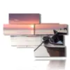quadri con barche in un tramonto rosato - version: 10 pannelli 176x119cm