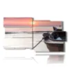 quadri con barche in un tramonto rosato - version: 10 pannelli 183x100cm