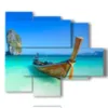 paintings boats on the shore - version: 5 pannelli 104x90cm