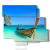 tableaux bateaux sur le rivage - version: 6 pannelli 113x99cm
