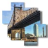 tableaux sur new york vus du pont de brooklyn - version: 4 pannelli 97x97cm
