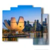 photo de la ville de singapour dans un tableau - version: 5 pannelli 89x77cm