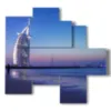 quadro dubai con burj al arab visto dal mare - version: 5 pannelli 110x105cm