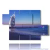 painting dubai with burj al arab seen from the sea - version: 5 pannelli 128x85cm