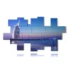 painting dubai with burj al arab seen from the sea - version: 19 pannelli 273x153cm