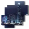 bild mit foto hongkong bei nacht - version: 4 pannelli 77x78cm