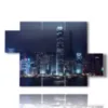 tableau avec photos hong kong la nuit - version: 5 pannelli 128x85cm