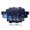 bild mit foto hongkong bei nacht - version: 20 pannelli 258x152cm