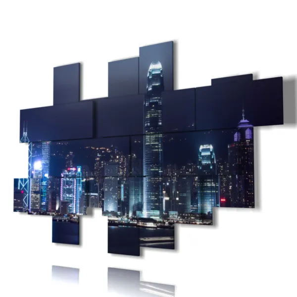 Nighttime Hong Kong print