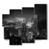 foto hongkong stadt in einem schwarz weissen bild - version: 5 pannelli 106x98cm