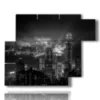 photo hong kong city in a black and white painting - version: 6 pannelli 122x96cm