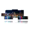 paintings skyline new york at night - version: 12 pannelli 263x102cm