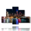 quadri skyline new york di notte - version: 6 pannelli 135x85cm