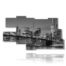 Bilder von New York schwarz-weiß mit Lichtern