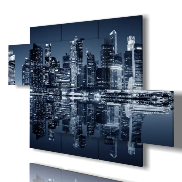 Imprime une photo de Singapour la nuit.