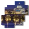 tableau rome castel sant angelo - version: 4 pannelli 77x78cm