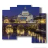cuadro roma castel sant angelo - version: 5 pannelli 89x77cm
