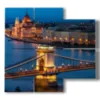 quadro con foto budapest di notte - version: 4 pannelli 91x85cm