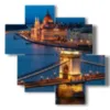bild mit fotos budapest bei nacht - version: 4 pannelli 97x97cm