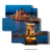 painting with photos budapest at night - version: 5 pannelli 104x92cm