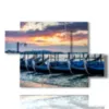 tableau moderne gondoles de venise au coucher du soleil - version: 5 pannelli 128x85cm