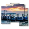 cuadro moderno gondolas de venecia al atardecer - version: 5 pannelli 89x77cm